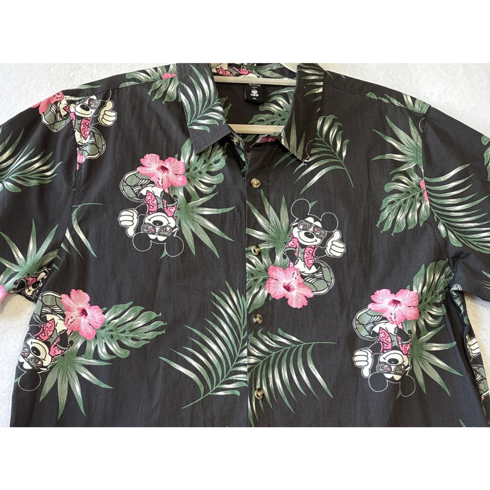 Disney Neff Collection Hawaiian Shirt Button Up Mickey Mouse Floral Mens XL